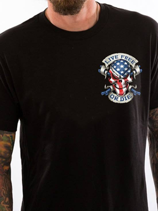 Men&#39;s &quot;Live Free Skull&quot; Tee by Lethal Threat (Black) - www.inkedshop.com