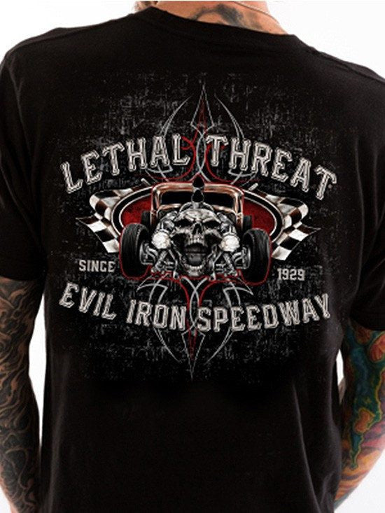 Men&#39;s &quot;Evil Iron Speedway&quot; Tee by Lethal Threat (Black) - www.inkedshop.com