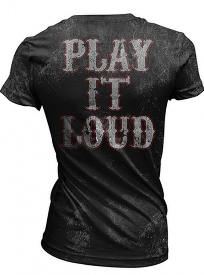 Women&#39;s &quot;Live Loud&quot; Tee by Lethal Angel (Washed Black) - www.inkedshop.com