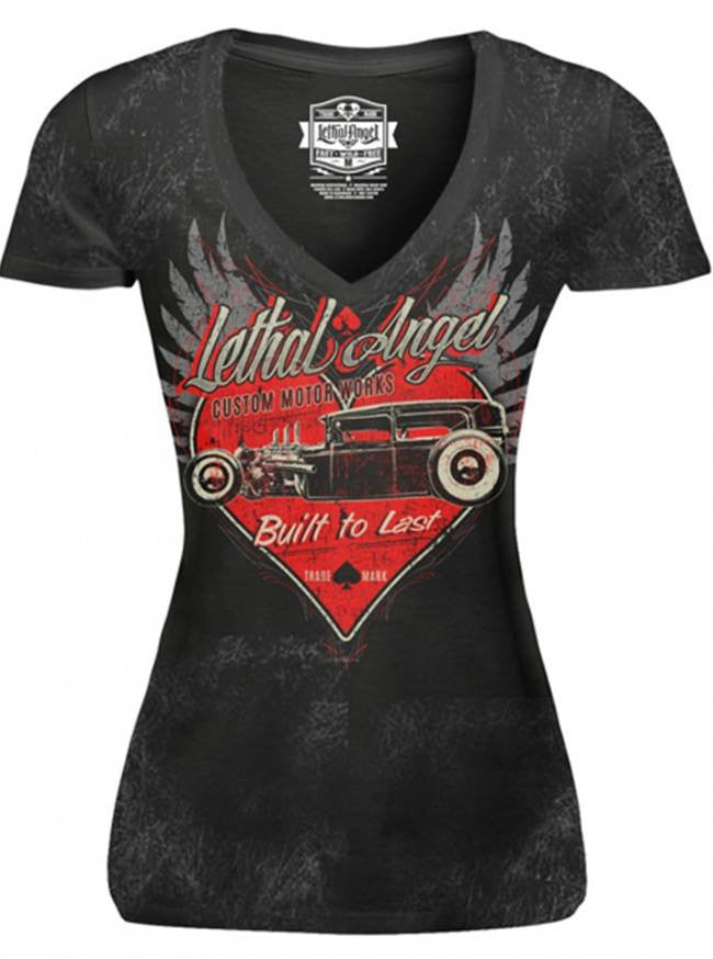Women&#39;s &quot;Built to Last&quot; Tee by Lethal Angel (Washed Black) - www.inkedshop.com