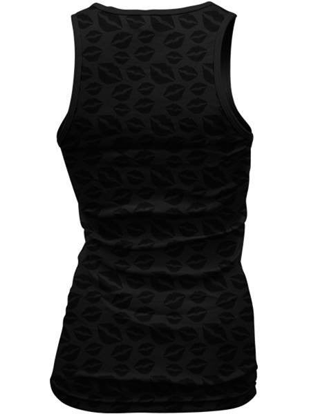 Women&#39;s &quot;Bite the Bullet Lips&quot; Burn Out Tank by Lethal Angel (Black) - www.inkedshop.com