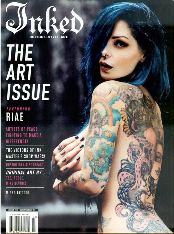 Inked Magazine: The Art Issue Featuring Riae - December 2017 / January 2018