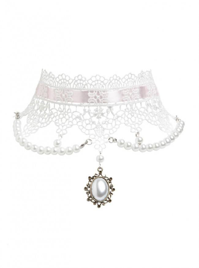 &quot;Merry You&quot; Choker by Pretty Attitude Clothing (White) - www.inkedshop.com