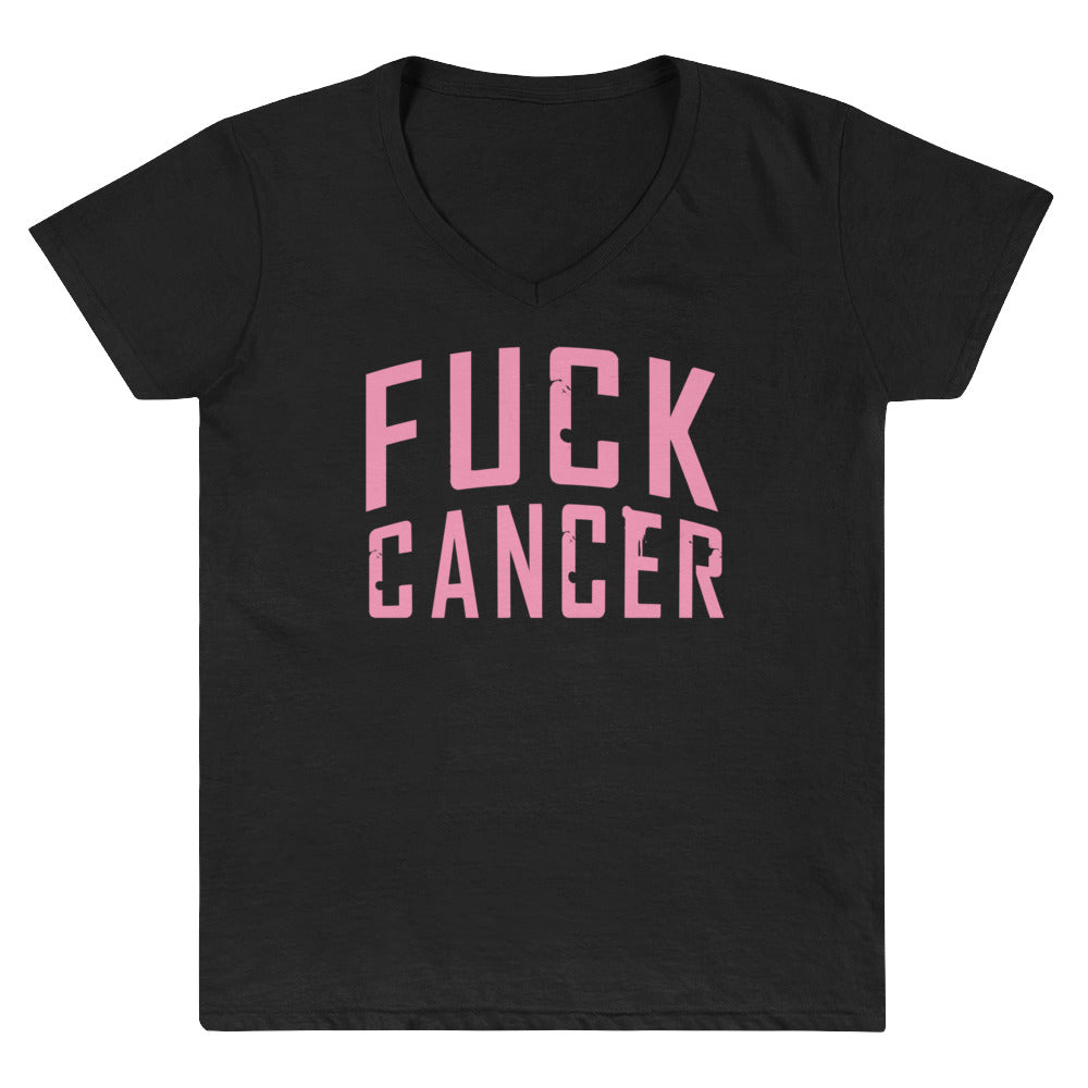 Women&#39;s Fuck Cancer V-Neck Tee