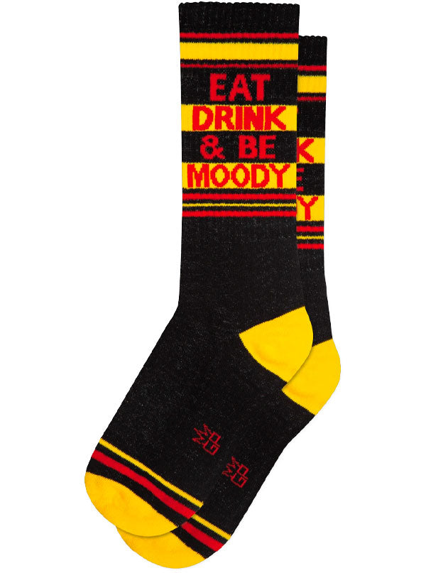 Eat Drink &amp; Be Moody Ribbed Gym Socks