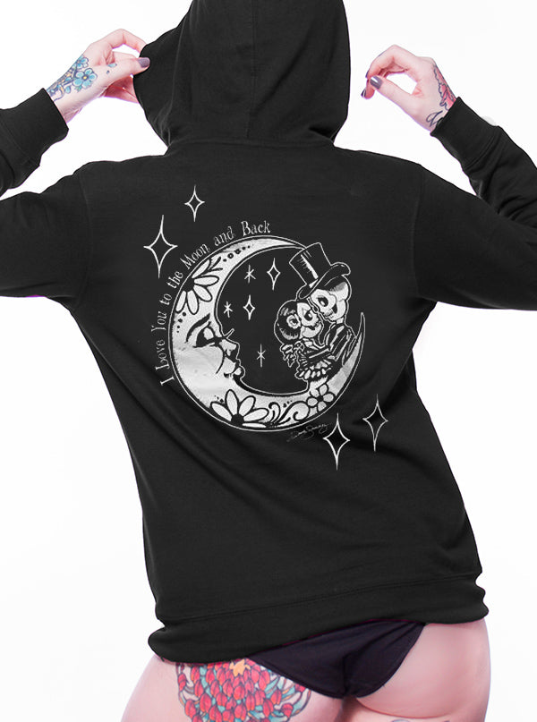 Women&#39;s I Love You to the Moon and Back Zip-Up Hoodie