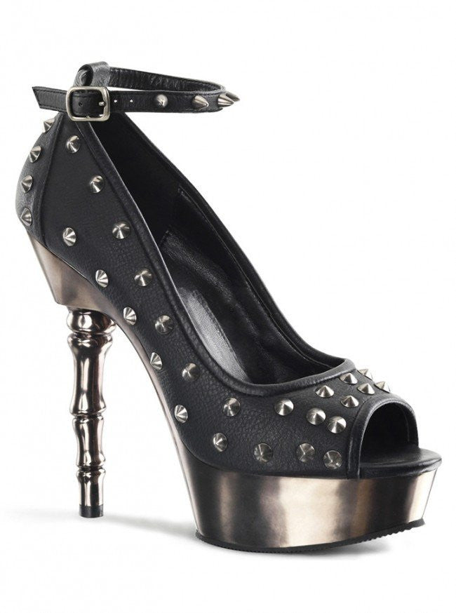 Peep Toe Pump W/ Spiked Studding on Ankle Strap by Demonia - InkedShop - 1