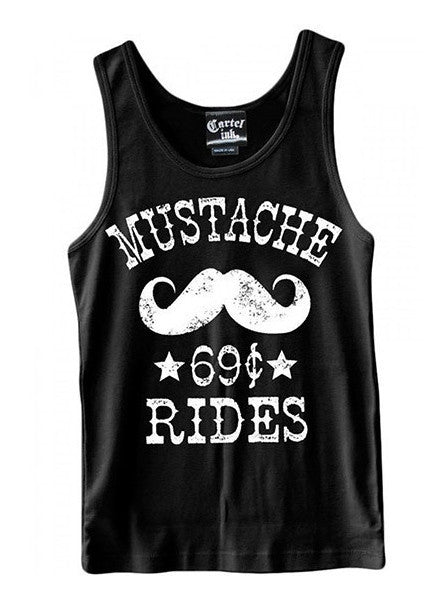 Men&#39;s &quot;Mustache Ride 69Ղë¢&quot; Tank by Cartel Ink (Black) - www.inkedshop.com