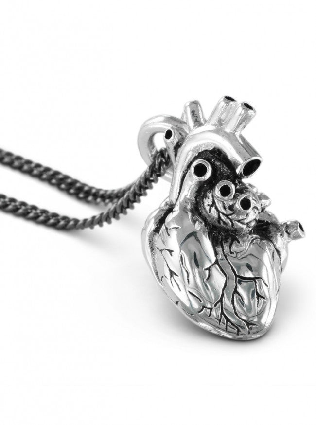 &quot;Small Anatomical Heart&quot; Necklace by Lost Apostle (Silver) - www.inkedshop.com