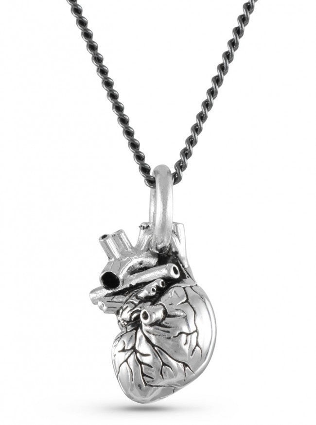 &quot;Small Anatomical Heart&quot; Necklace by Lost Apostle (Silver) - www.inkedshop.com