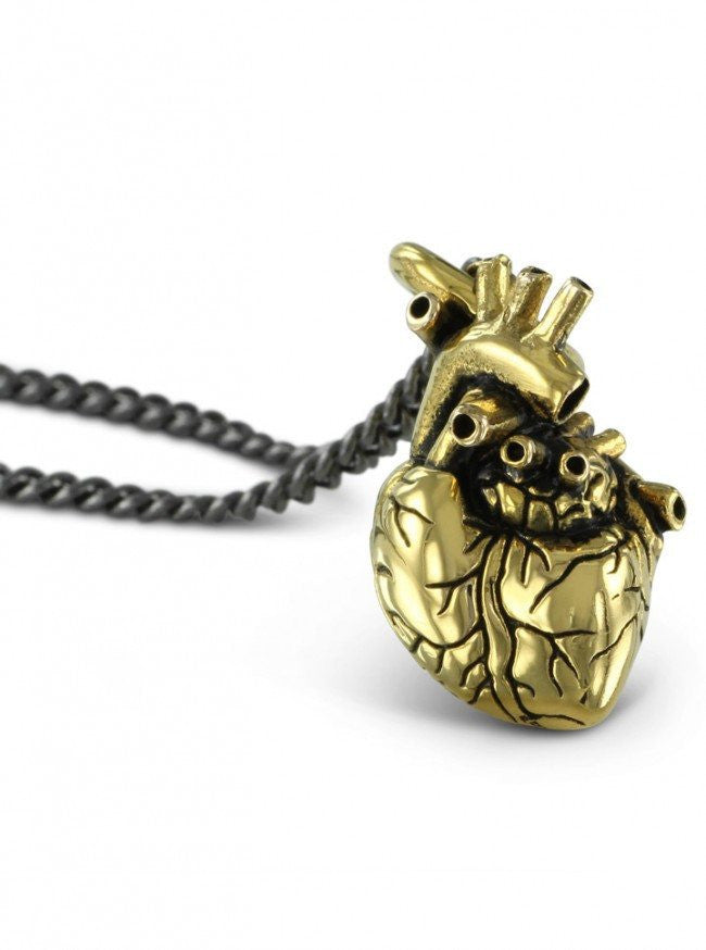 &quot;Small Anatomical Heart&quot; Pendant by Lost Apostle (Gold-Plated Bronze) - InkedShop - 3
