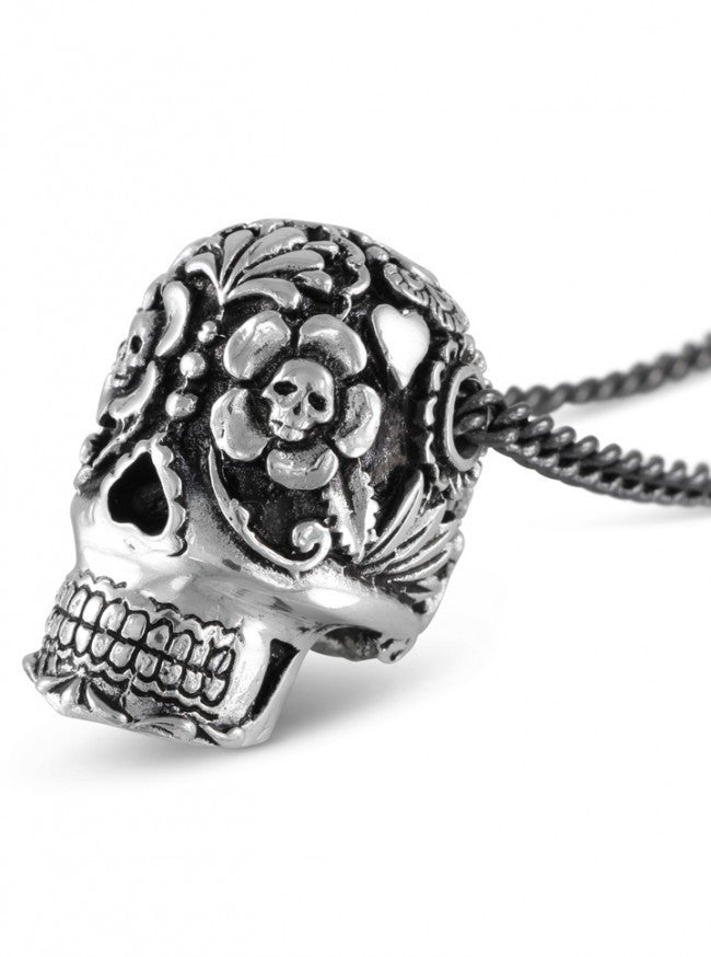 &quot;Large Day Of The Dead Skull&quot; Necklace by Lost Apostle (Silver) - InkedShop - 4