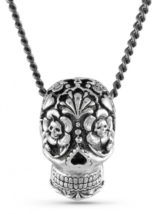 &quot;Large Day Of The Dead Skull&quot; Necklace by Lost Apostle (Silver) - InkedShop - 1