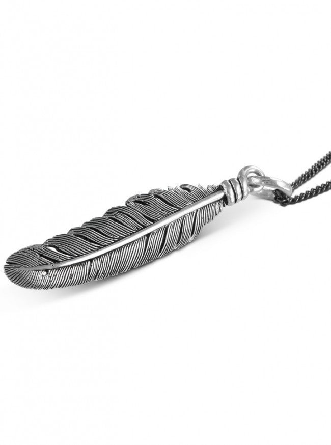 &quot;Feather&quot; Necklace by Lost Apostle (Antique Silver) - InkedShop - 4