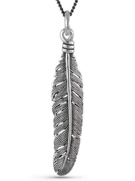 &quot;Feather&quot; Necklace by Lost Apostle (Antique Silver) - InkedShop - 3