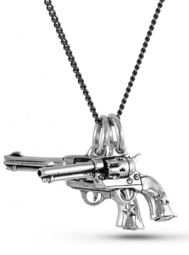 &quot;6 Shooters&quot; Necklace by Lost Apostle (Antique Silver) - www.inkedshop.com