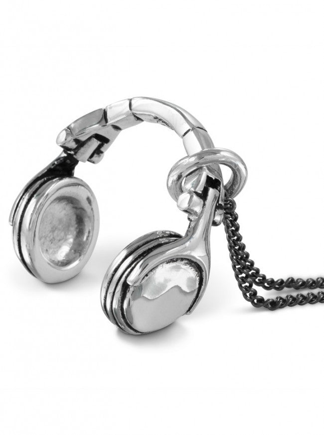 &quot;Headphones&quot; Necklace by Lost Apostle (Antique Silver) - InkedShop - 4