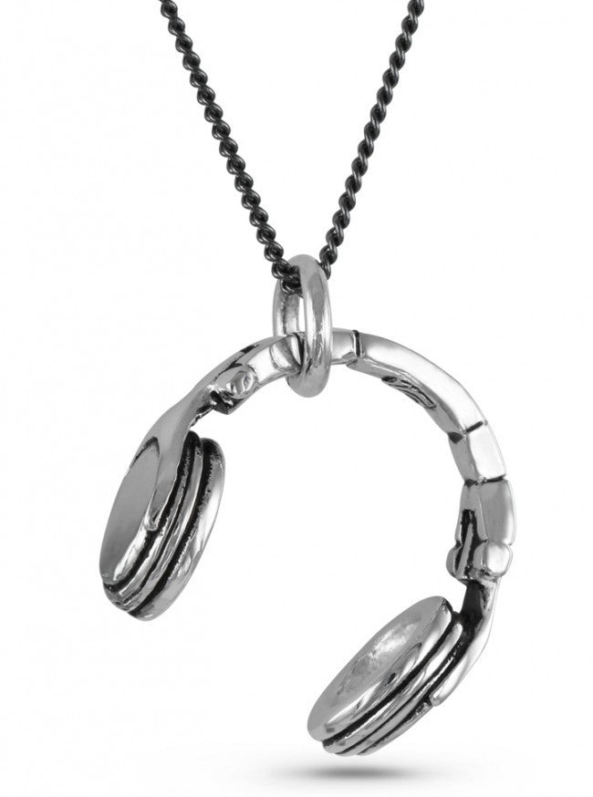 &quot;Headphones&quot; Necklace by Lost Apostle (Antique Silver) - InkedShop - 3