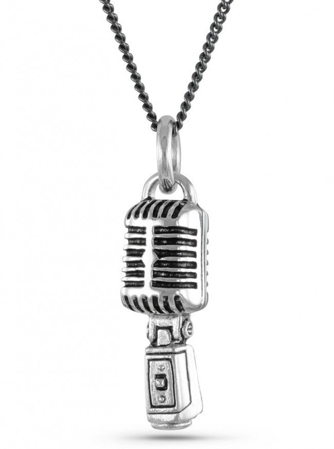 &quot;Microphone&quot; Necklace by Lost Apostle (Antique Silver) - InkedShop - 4