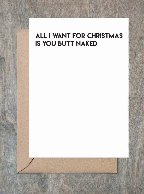 Butt Naked Christmas Card