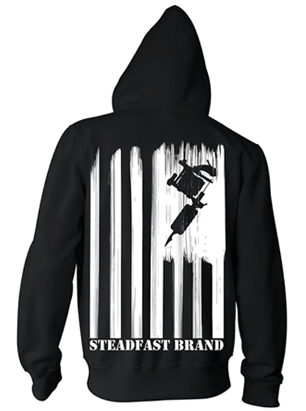 Men&#39;s &quot;Steadfast Nation&quot; Zip-Up Hoodie by Steadfast Brand (Black) - www.inkedshop.com