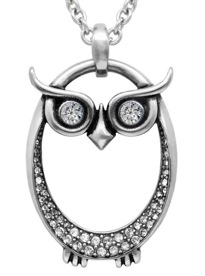 Owl Necklace with Swarovski Crystal