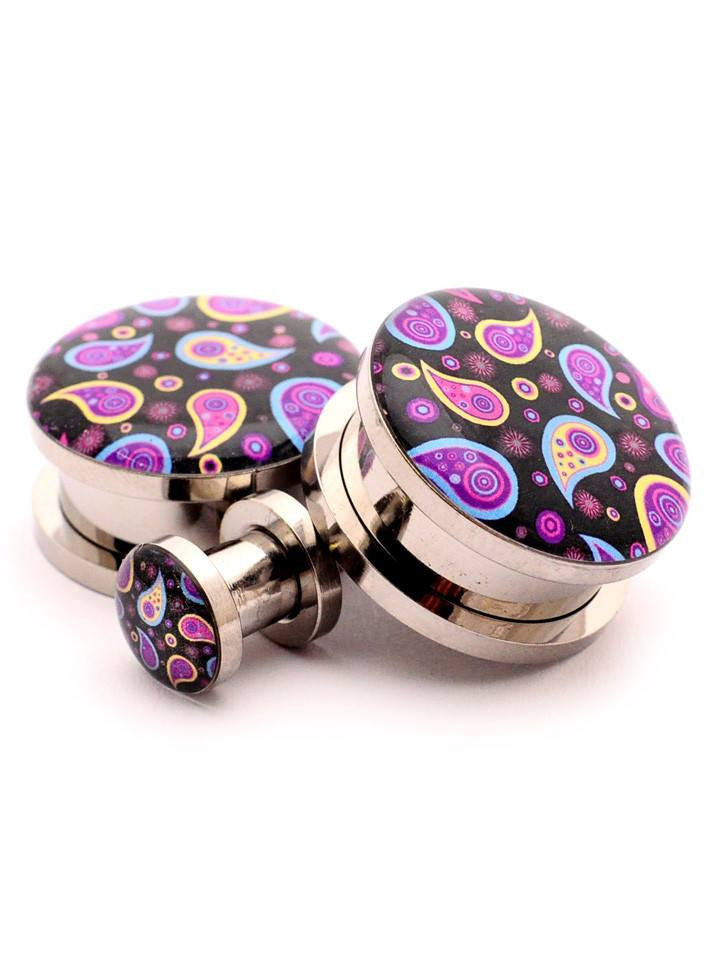 Paisley Picture Plugs by Mystic Metals - www.inkedshop.com