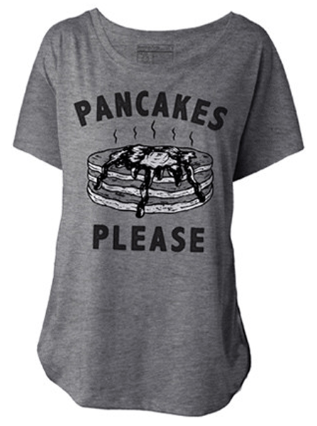 Women&#39;s &quot;Pancakes Please&quot; Dolman Tee by Pyknic (Heather Grey) - www.inkedshop.com