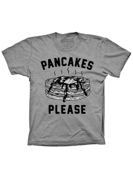 Men&#39;s &quot;Pancakes Please&quot; Tee by Pyknic (Heather Grey) - www.inkedshop.com