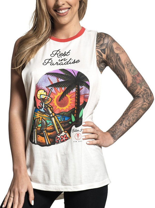 Women&#39;s Paradise Muscle Tee (Antique White)