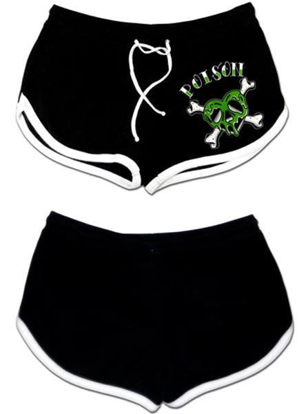 Women&#39;s &quot;Poison Heart&quot; Shorts by Pinky Star (Black) - www.inkedshop.com