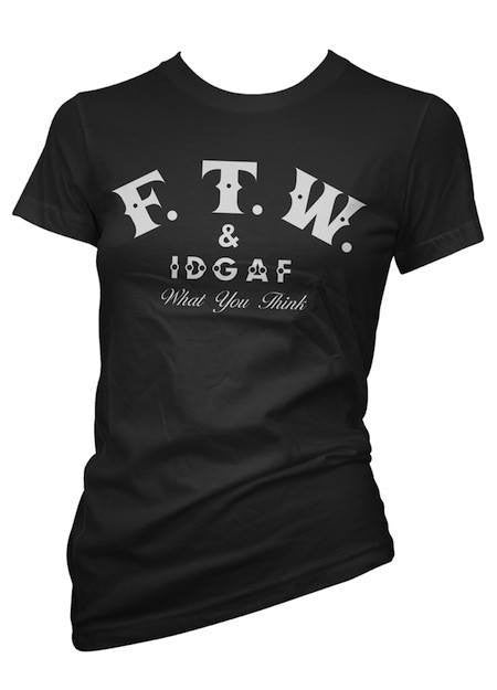 Women&#39;s &quot;FTW &amp; IDGAF&quot; Tee by Pinky Star (Black) - InkedShop - 2