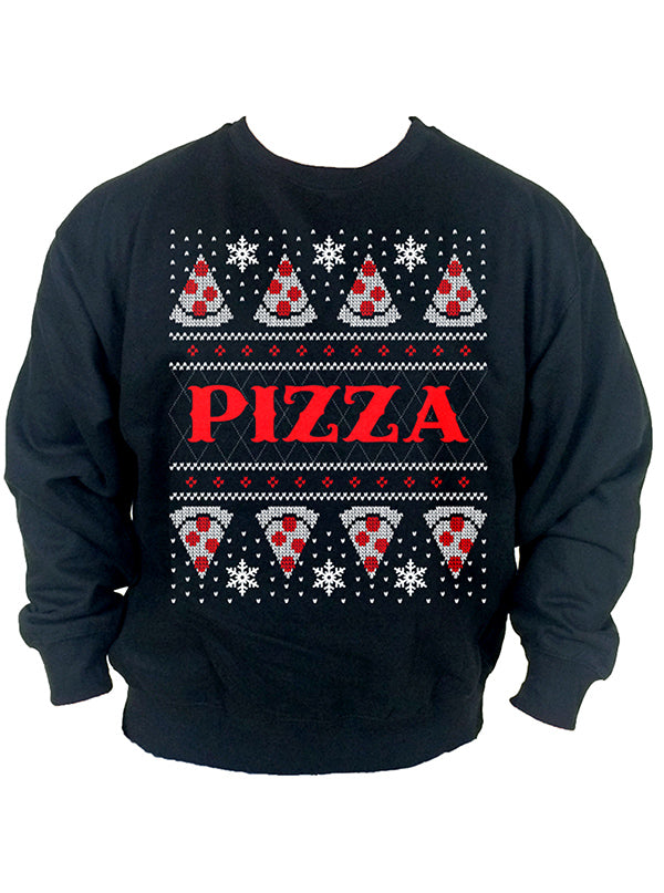 Men&#39;s Pizza Ugly Christmas Sweatshirt