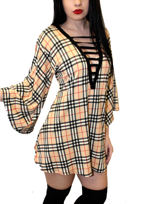 Women&#39;s Not So Clueless Loose Fit Plaid Dress