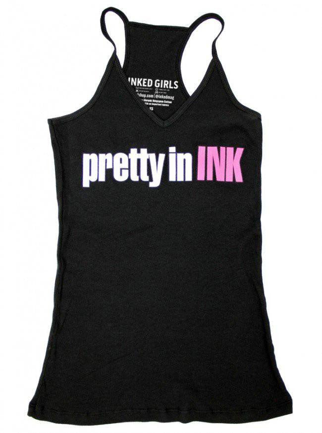 Women&#39;s &quot;Pretty In Ink&quot; Racerback Tank by Inked (Black) - www.inkedshop.com