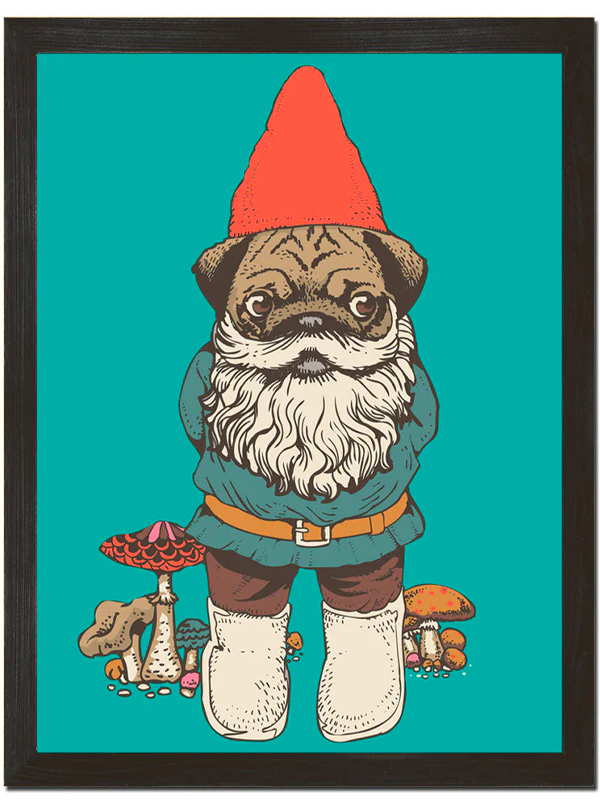 Pug Gnome Art Print