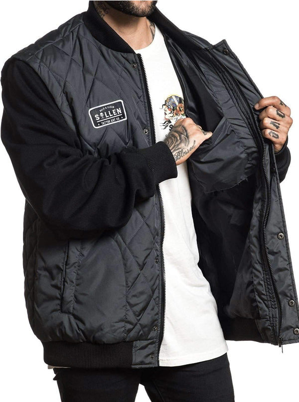 Men&#39;s Bold Quilted Jacket (Black/Grey)