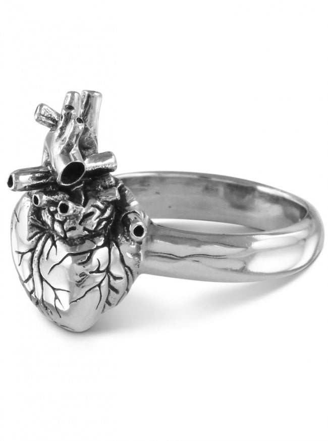&quot;Anatomical Heart&quot; Ring by Lost Apostle (Antique Silver) - InkedShop - 4