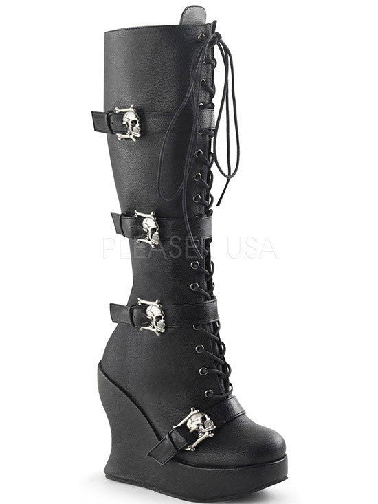 Women's "Bravo" Platform Boots Demonia (Black) - www.inkedshop.com