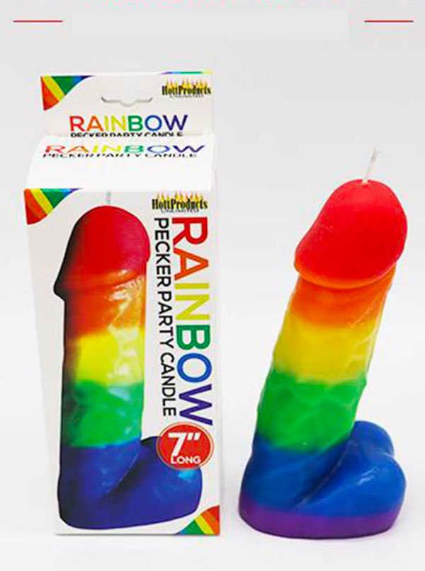 Giant Rainbow Pecker Party Candle
