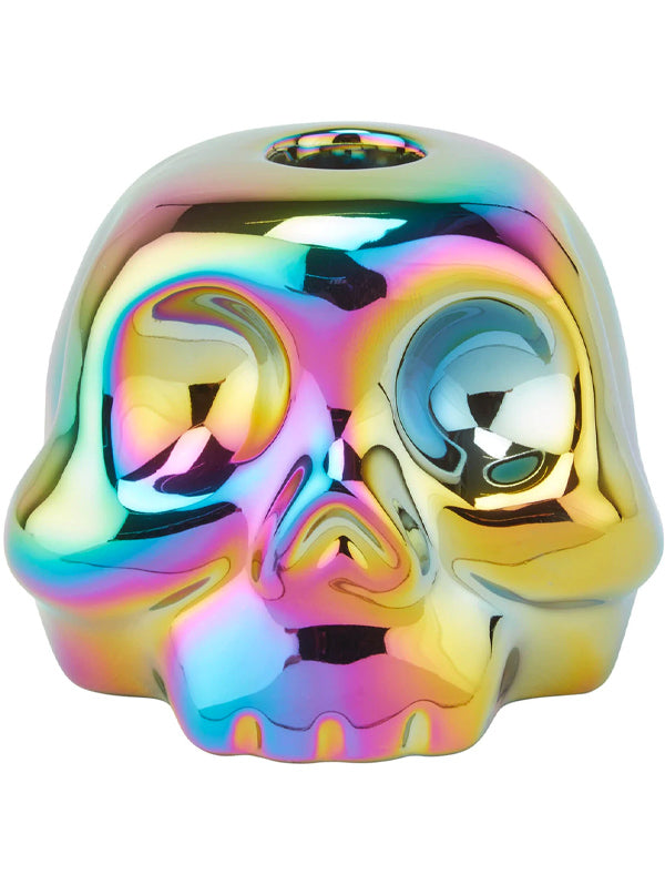 Rainbow Skulls Candle Holder