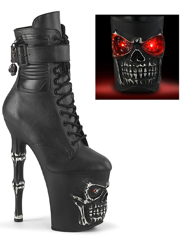 Women&#39;s Rapture Skull Platform LED Ankle Boots