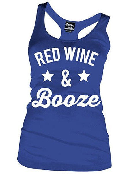 Women&#39;s &quot;Red Wine &amp; Booze&quot; Racerback Tank by Cartel Ink (More Options) - www.inkedshop.com