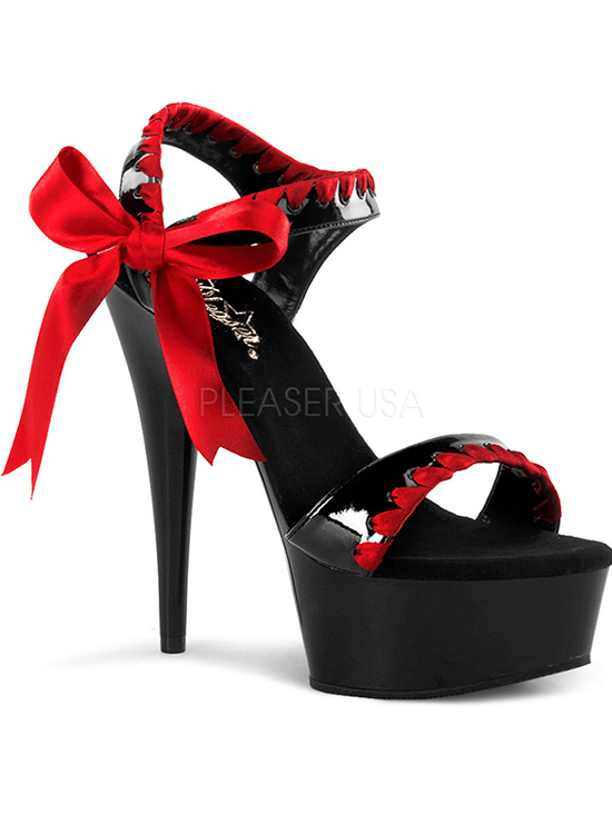 Women&#39;s &quot;Delight&quot; Heels by Pleaser (Black/Red) - www.inkedshop.com