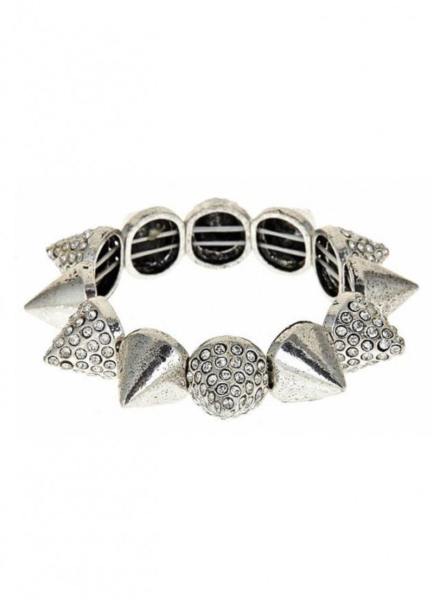 &quot;Runway Spike&quot; Bracelet by Pretty Attitude Clothing (Silver) - www.inkedshop.com
