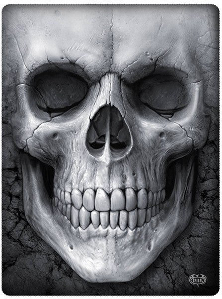 &quot;Solemn Skull&quot; Fleece Blanket by Spiral USA (Black) - www.inkedshop.com