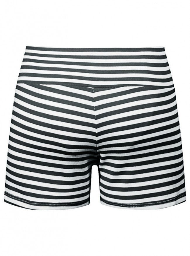 Women&#39;s &quot;Sailor Girl&quot; Striped Shorts by Double Trouble Apparel (Black) - www.inkedshop.com