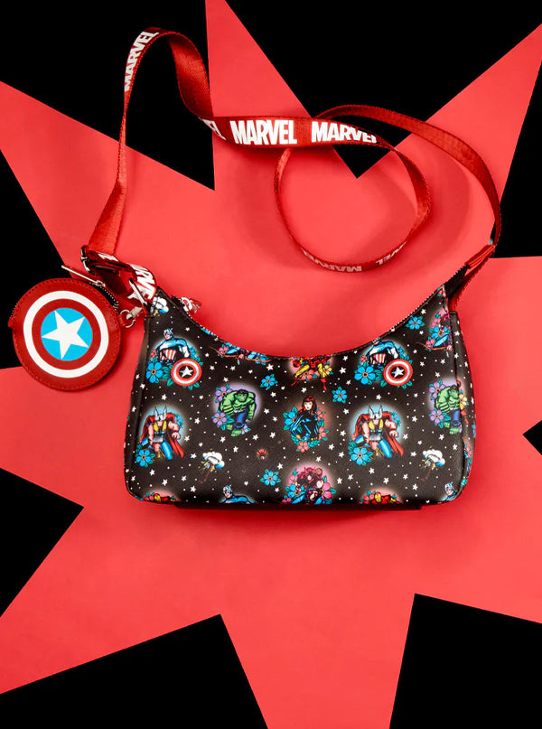 Avengers Floral Tattoo Shoulder Bag
