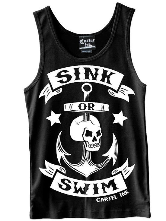 Men&#39;s &quot;Sink or Swim&quot; Tank by Cartel Ink (Black) - www.inkedshop.com