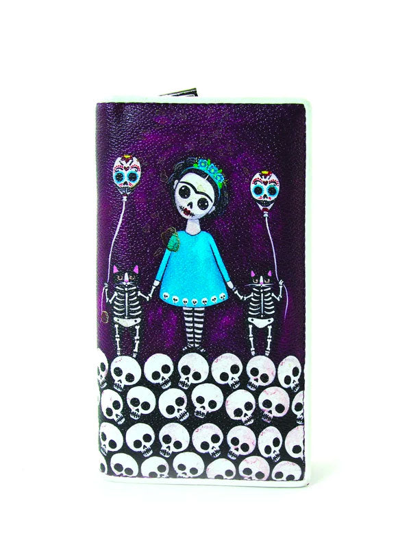 Skeleton Girl with Flying Cat Wallet
